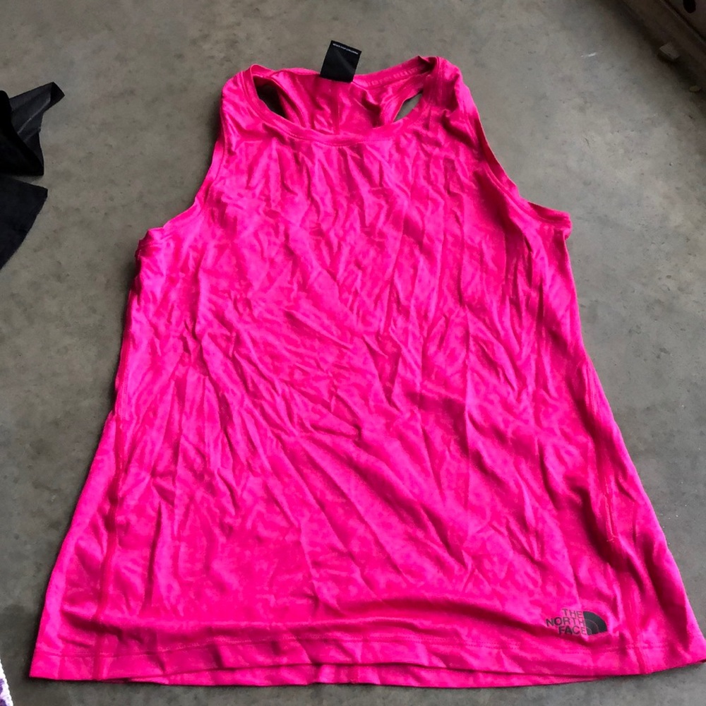 Hot pink north face tank